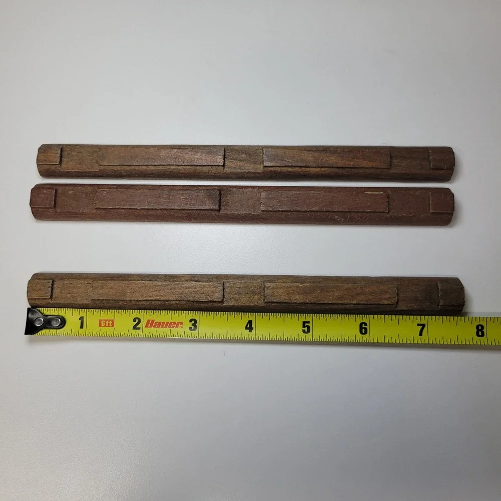 Lincoln Logs Vintage Wood Flat Side Replacement Pieces 7.5 Inch Set of 3